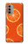 W3946 Seamless Orange Pattern Hülle Schutzhülle Taschen und Leder Flip für Motorola Moto G51 5G