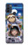 W3915 Raccoon Girl Baby Sloth Astronaut Suit Hülle Schutzhülle Taschen und Leder Flip für Motorola Moto G50