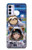 W3915 Raccoon Girl Baby Sloth Astronaut Suit Hülle Schutzhülle Taschen und Leder Flip für Motorola Moto G42