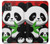 W3929 Cute Panda Eating Bamboo Hülle Schutzhülle Taschen und Leder Flip für Motorola Moto G32