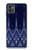 W3950 Textile Thai Blue Pattern Hülle Schutzhülle Taschen und Leder Flip für Motorola Moto G32