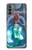 W3912 Cute Little Mermaid Aqua Spa Hülle Schutzhülle Taschen und Leder Flip für Motorola Moto G31