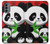 W3929 Cute Panda Eating Bamboo Hülle Schutzhülle Taschen und Leder Flip für Motorola Moto G31