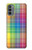 W3942 LGBTQ Rainbow Plaid Tartan Hülle Schutzhülle Taschen und Leder Flip für Motorola Moto G31