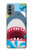 W3947 Shark Helicopter Cartoon Hülle Schutzhülle Taschen und Leder Flip für Motorola Moto G31