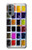 W3956 Watercolor Palette Box Graphic Hülle Schutzhülle Taschen und Leder Flip für Motorola Moto G31