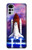 W3913 Colorful Nebula Space Shuttle Hülle Schutzhülle Taschen und Leder Flip für Motorola Moto G22