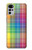 W3942 LGBTQ Rainbow Plaid Tartan Hülle Schutzhülle Taschen und Leder Flip für Motorola Moto G22