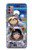 W3915 Raccoon Girl Baby Sloth Astronaut Suit Hülle Schutzhülle Taschen und Leder Flip für Motorola Moto G30, G20, G10