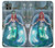 W3911 Cute Little Mermaid Aqua Spa Hülle Schutzhülle Taschen und Leder Flip für Motorola Moto G9 Power