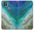 W3920 Abstract Ocean Blue Color Mixed Emerald Hülle Schutzhülle Taschen und Leder Flip für Motorola Moto G9 Power