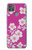 W3924 Cherry Blossom Pink Background Hülle Schutzhülle Taschen und Leder Flip für Motorola Moto G9 Power