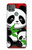 W3929 Cute Panda Eating Bamboo Hülle Schutzhülle Taschen und Leder Flip für Motorola Moto G9 Power