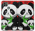 W3929 Cute Panda Eating Bamboo Hülle Schutzhülle Taschen und Leder Flip für Motorola Moto G9 Power