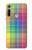 W3942 LGBTQ Rainbow Plaid Tartan Hülle Schutzhülle Taschen und Leder Flip für Motorola Moto G8