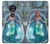 W3911 Cute Little Mermaid Aqua Spa Hülle Schutzhülle Taschen und Leder Flip für Motorola Moto G7 Play