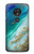 W3920 Abstract Ocean Blue Color Mixed Emerald Hülle Schutzhülle Taschen und Leder Flip für Motorola Moto G7 Power