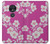 W3924 Cherry Blossom Pink Background Hülle Schutzhülle Taschen und Leder Flip für Motorola Moto G7 Power