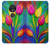 W3926 Colorful Tulip Oil Painting Hülle Schutzhülle Taschen und Leder Flip für Motorola Moto G7 Power