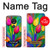 W3926 Colorful Tulip Oil Painting Hülle Schutzhülle Taschen und Leder Flip für Motorola Moto G7 Power