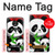 W3929 Cute Panda Eating Bamboo Hülle Schutzhülle Taschen und Leder Flip für Motorola Moto G7 Power