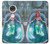 W3911 Cute Little Mermaid Aqua Spa Hülle Schutzhülle Taschen und Leder Flip für Motorola Moto G7, Moto G7 Plus