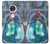 W3912 Cute Little Mermaid Aqua Spa Hülle Schutzhülle Taschen und Leder Flip für Motorola Moto G7, Moto G7 Plus