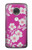 W3924 Cherry Blossom Pink Background Hülle Schutzhülle Taschen und Leder Flip für Motorola Moto G7, Moto G7 Plus