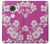 W3924 Cherry Blossom Pink Background Hülle Schutzhülle Taschen und Leder Flip für Motorola Moto G7, Moto G7 Plus