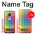 W3942 LGBTQ Rainbow Plaid Tartan Hülle Schutzhülle Taschen und Leder Flip für Motorola Moto G7, Moto G7 Plus