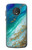 W3920 Abstract Ocean Blue Color Mixed Emerald Hülle Schutzhülle Taschen und Leder Flip für Motorola Moto G6