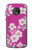W3924 Cherry Blossom Pink Background Hülle Schutzhülle Taschen und Leder Flip für Motorola Moto G6