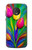 W3926 Colorful Tulip Oil Painting Hülle Schutzhülle Taschen und Leder Flip für Motorola Moto G6