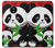 W3929 Cute Panda Eating Bamboo Hülle Schutzhülle Taschen und Leder Flip für Motorola Moto G6