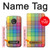 W3942 LGBTQ Rainbow Plaid Tartan Hülle Schutzhülle Taschen und Leder Flip für Motorola Moto G6