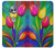 W3926 Colorful Tulip Oil Painting Hülle Schutzhülle Taschen und Leder Flip für Motorola Moto X4