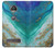 W3920 Abstract Ocean Blue Color Mixed Emerald Hülle Schutzhülle Taschen und Leder Flip für Motorola Moto Z2 Play, Z2 Force