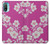 W3924 Cherry Blossom Pink Background Hülle Schutzhülle Taschen und Leder Flip für Motorola Moto E20,E30,E40