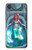 W3911 Cute Little Mermaid Aqua Spa Hülle Schutzhülle Taschen und Leder Flip für Motorola Moto E6, Moto E (6th Gen)
