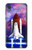 W3913 Colorful Nebula Space Shuttle Hülle Schutzhülle Taschen und Leder Flip für Motorola Moto E6, Moto E (6th Gen)