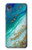 W3920 Abstract Ocean Blue Color Mixed Emerald Hülle Schutzhülle Taschen und Leder Flip für Motorola Moto E6, Moto E (6th Gen)