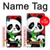 W3929 Cute Panda Eating Bamboo Hülle Schutzhülle Taschen und Leder Flip für Motorola Moto E6, Moto E (6th Gen)