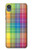 W3942 LGBTQ Rainbow Plaid Tartan Hülle Schutzhülle Taschen und Leder Flip für Motorola Moto E6, Moto E (6th Gen)