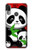 W3929 Cute Panda Eating Bamboo Hülle Schutzhülle Taschen und Leder Flip für Motorola Moto E6 Plus, Moto E6s