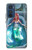W3911 Cute Little Mermaid Aqua Spa Hülle Schutzhülle Taschen und Leder Flip für Motorola Edge 30