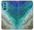 W3920 Abstract Ocean Blue Color Mixed Emerald Hülle Schutzhülle Taschen und Leder Flip für Motorola Edge 30