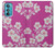 W3924 Cherry Blossom Pink Background Hülle Schutzhülle Taschen und Leder Flip für Motorola Edge 30
