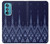 W3950 Textile Thai Blue Pattern Hülle Schutzhülle Taschen und Leder Flip für Motorola Edge 30