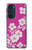 W3924 Cherry Blossom Pink Background Hülle Schutzhülle Taschen und Leder Flip für Motorola Edge 30 Pro