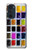W3956 Watercolor Palette Box Graphic Hülle Schutzhülle Taschen und Leder Flip für Motorola Edge 30 Pro